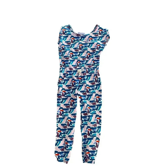 Dot Dot Smile Girls Blue Short Sleeve One-Piece Pullover Jumpsuit Size 3/4 - Picture 1 of 4